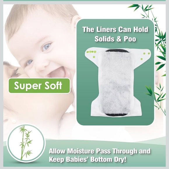 wegreeco Cloth Diaper Liners - Unscented  - 100 Sheets Per Roll (6 Roll) - Picture 6 of 8